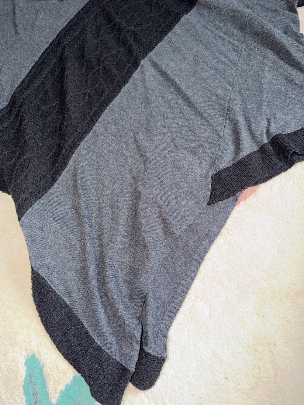 Simply Vera Vera Wang Charcoal Knit Batwing Sweater Top - Picture 5 of 7